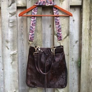 Suede & Cowhide Shoulder/Cross body Bag